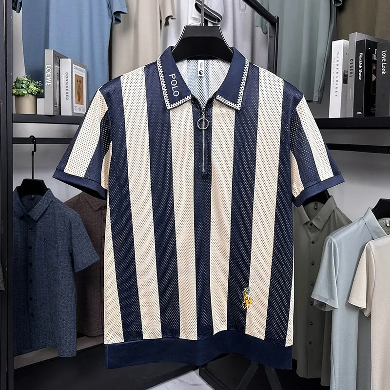 NF&ZG2025 new big brand hollow men's striped Polo shirt summer ins Europe station top luxury design contrast color T-shirt trend
NF&ZG2025 new big brand hollow men's striped Polo shirt summer ins Europe station top luxury design contrast color T-shirt trend