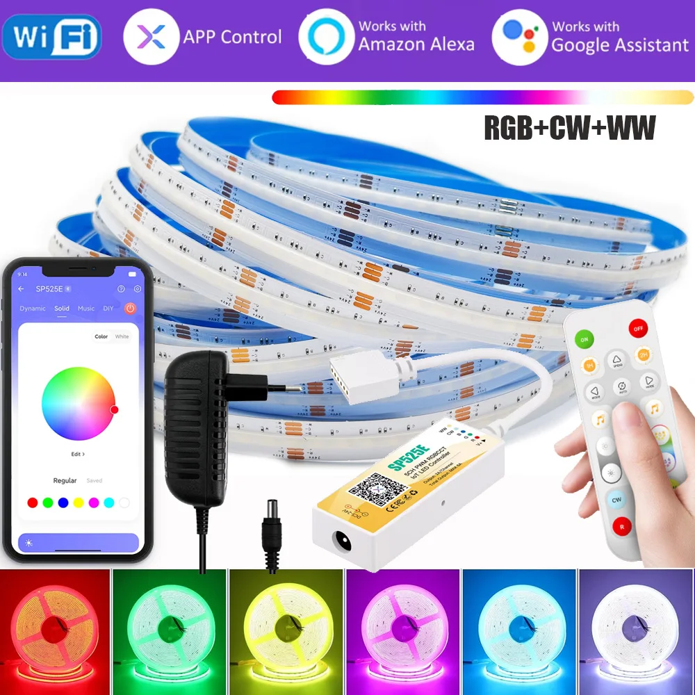 BanlanX WiFi&Bluetooth COB LED Light Strip Super Bright DC24V RGBCCT 840LEDs/m High Density FOB COB Dimmable Led Tape Room Decor
BanlanX WiFi&Bluetooth COB LED Light Strip Super Bright DC24V RGBCCT 840LEDs/m High Density FOB COB Dimmable Led Tape Room Decor