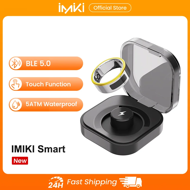 IMIKI vibration Smart Ring with Charging Case Long Battery Life Health Monitor 5ATM Waterproof For Android iOS for Men Women
IMIKI vibration Smart Ring with Charging Case Long Battery Life Health Monitor 5ATM Waterproof For Android iOS for Men Women