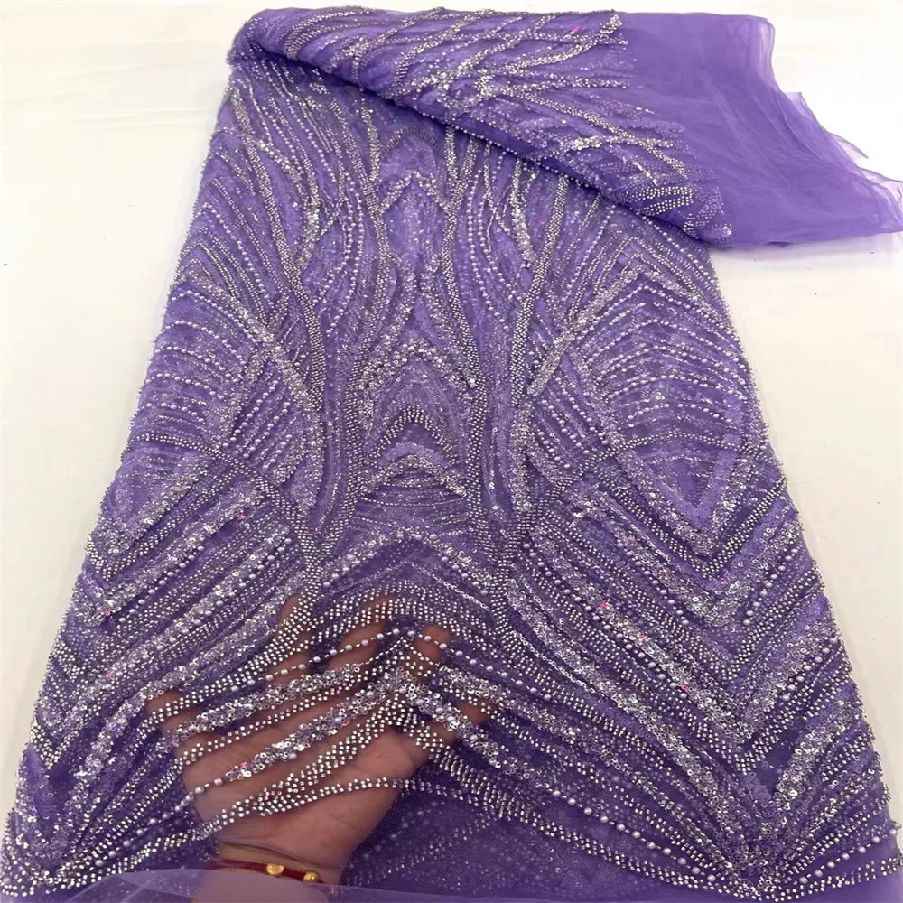 African Sequins Tulle Lace Fabric 2024 High Quality Lace French Luxury Beaded Net Lace Fabric Nigerian For Women Wedding xc-340 
African Sequins Tulle Lace Fabric 2024 High Quality Lace French Luxury Beaded Net Lace Fabric Nigerian For Women Wedding xc-340