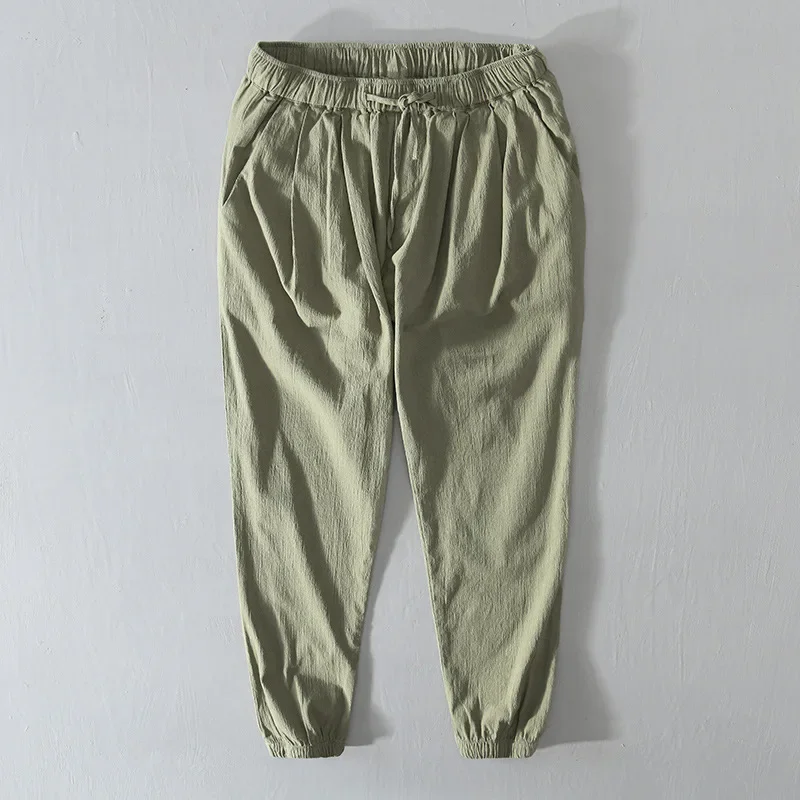 8213 Japan Style Breathable Casual Pants For Men Cargo Drawstring Daily Holidy Beach Loose Solid Color Simple Tie Feet Trousers
8213 Japan Style Breathable Casual Pants For Men Cargo Drawstring Daily Holidy Beach Loose Solid Color Simple Tie Feet Trousers
