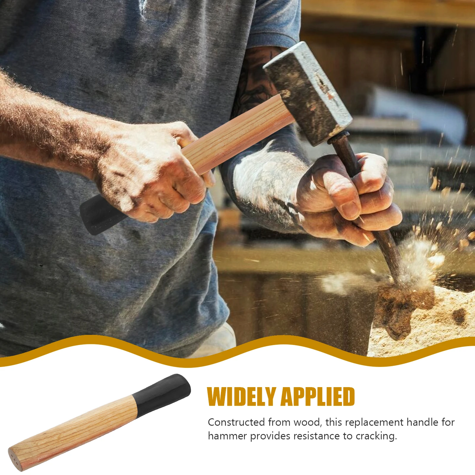 Wooden Hammer Handle Replacement Masonry Hammer Handles Chipping Hardware Assembly Smooth Grip Resists Cracking Fits Oval Eye
Wooden Hammer Handle Replacement Masonry Hammer Handles Chipping Hardware Assembly Smooth Grip Resists Cracking Fits Oval Eye