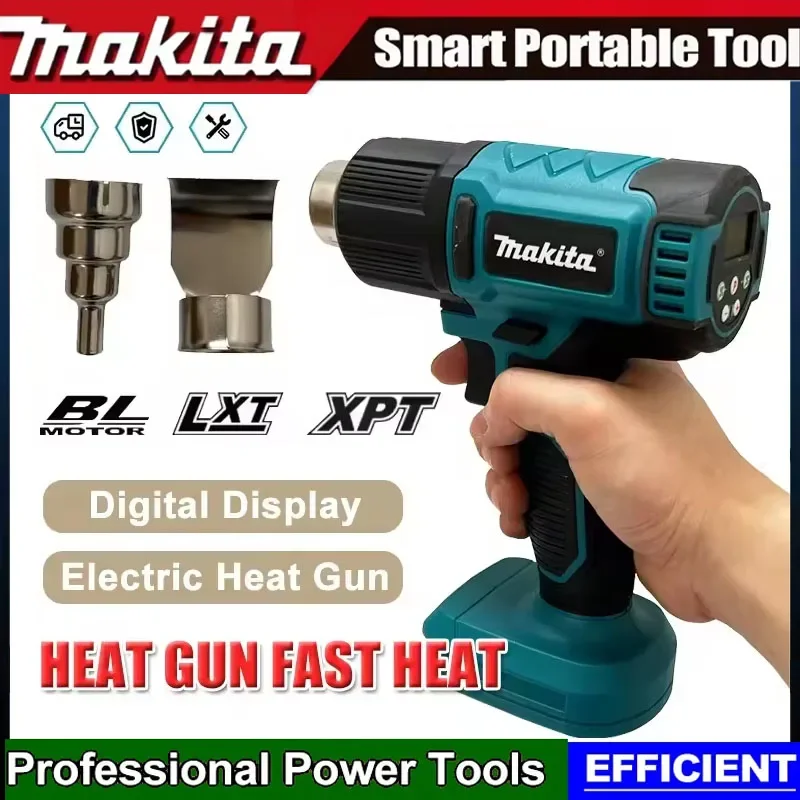 Makita Digital Display Electric Air Guns Cordless Heat Gun 2 Nozzles Industrial Shrink Wrapping Hot Air Gun for 20V Battery
Makita Digital Display Electric Air Guns Cordless Heat Gun 2 Nozzles Industrial Shrink Wrapping Hot Air Gun for 20V Battery
