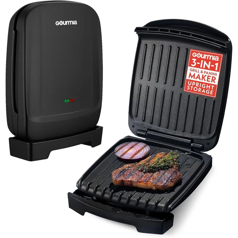 4-Serving Indoor Grill & Panini Maker with Nonstick Surface, Preheat Light, Removable Drip Tray
4-Serving Indoor Grill & Panini Maker with Nonstick Surface, Preheat Light, Removable Drip Tray