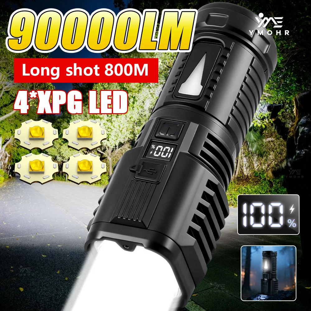 90000LM Flashlight Long Range Very Powerful Torch Work Light Rechargeable Powerful Rechargeable Led Flashlights High Power Lamps
90000LM Flashlight Long Range Very Powerful Torch Work Light Rechargeable Powerful Rechargeable Led Flashlights High Power Lamps