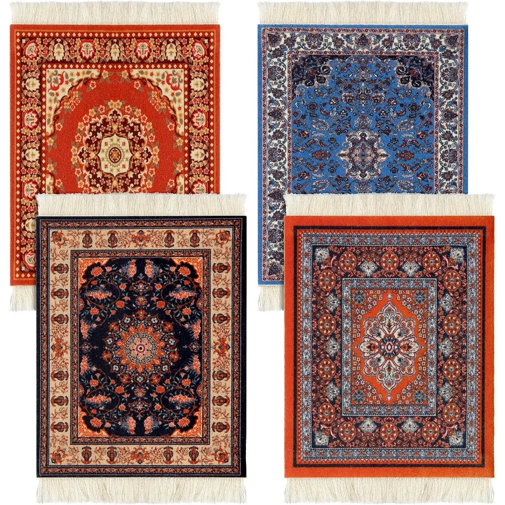 4 Pieces Rug Table Coasters Table Drink Holders Oriental Design Fabric Carpet Drink Mats Oriental Design Fabric Elegant Carpets
4 Pieces Rug Table Coasters Table Drink Holders Oriental Design Fabric Carpet Drink Mats Oriental Design Fabric Elegant Carpets