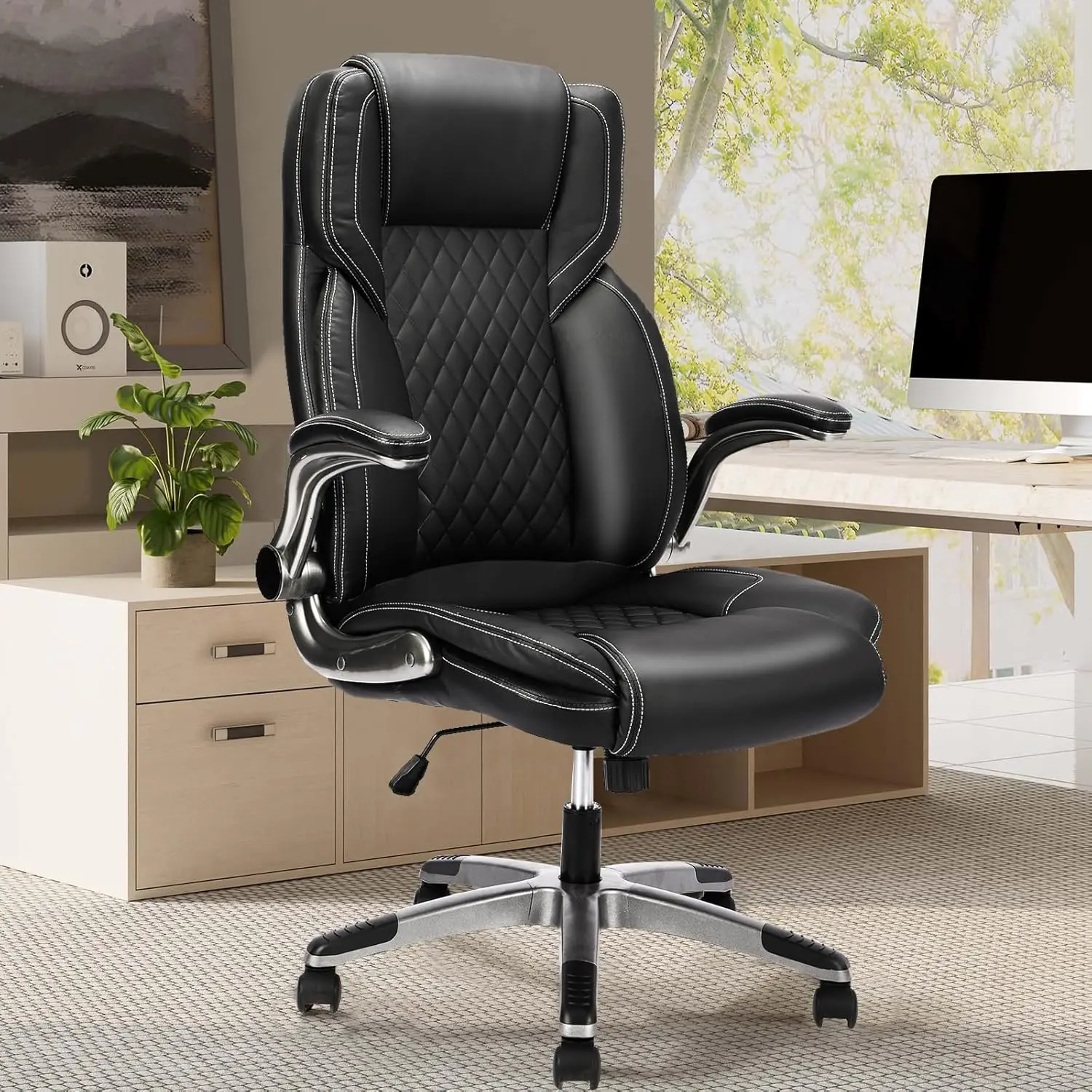 Ergonomic High Back Office Chair with Flip-up Arms 90-120° Rocking Lumbar Support Wheels, Customized
Ergonomic High Back Office Chair with Flip-up Arms 90-120° Rocking Lumbar Support Wheels, Customized