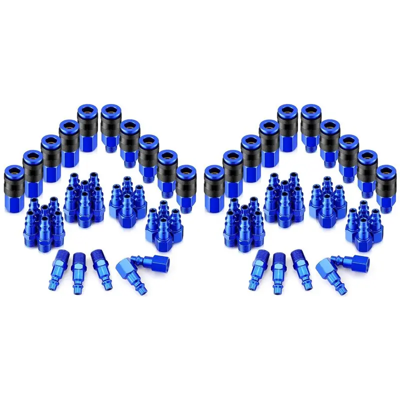 BAAJ-70 Pieces Air Hose Fittings 1/4Inch NPT Aluminum Air Coupler And Plug Kit Air Tool Fittings Heavy Duty Air Fittings
BAAJ-70 Pieces Air Hose Fittings 1/4Inch NPT Aluminum Air Coupler And Plug Kit Air Tool Fittings Heavy Duty Air Fittings