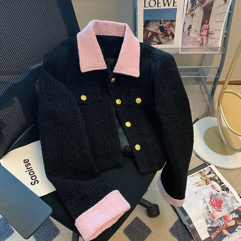 Cropped Tweed Solid Women New Autumn Winter Loose Turn Down Collar Single-Breasted Jacket Female Korean Elegant Lady Coats E10
Cropped Tweed Solid Women New Autumn Winter Loose Turn Down Collar Single-Breasted Jacket Female Korean Elegant Lady Coats E10