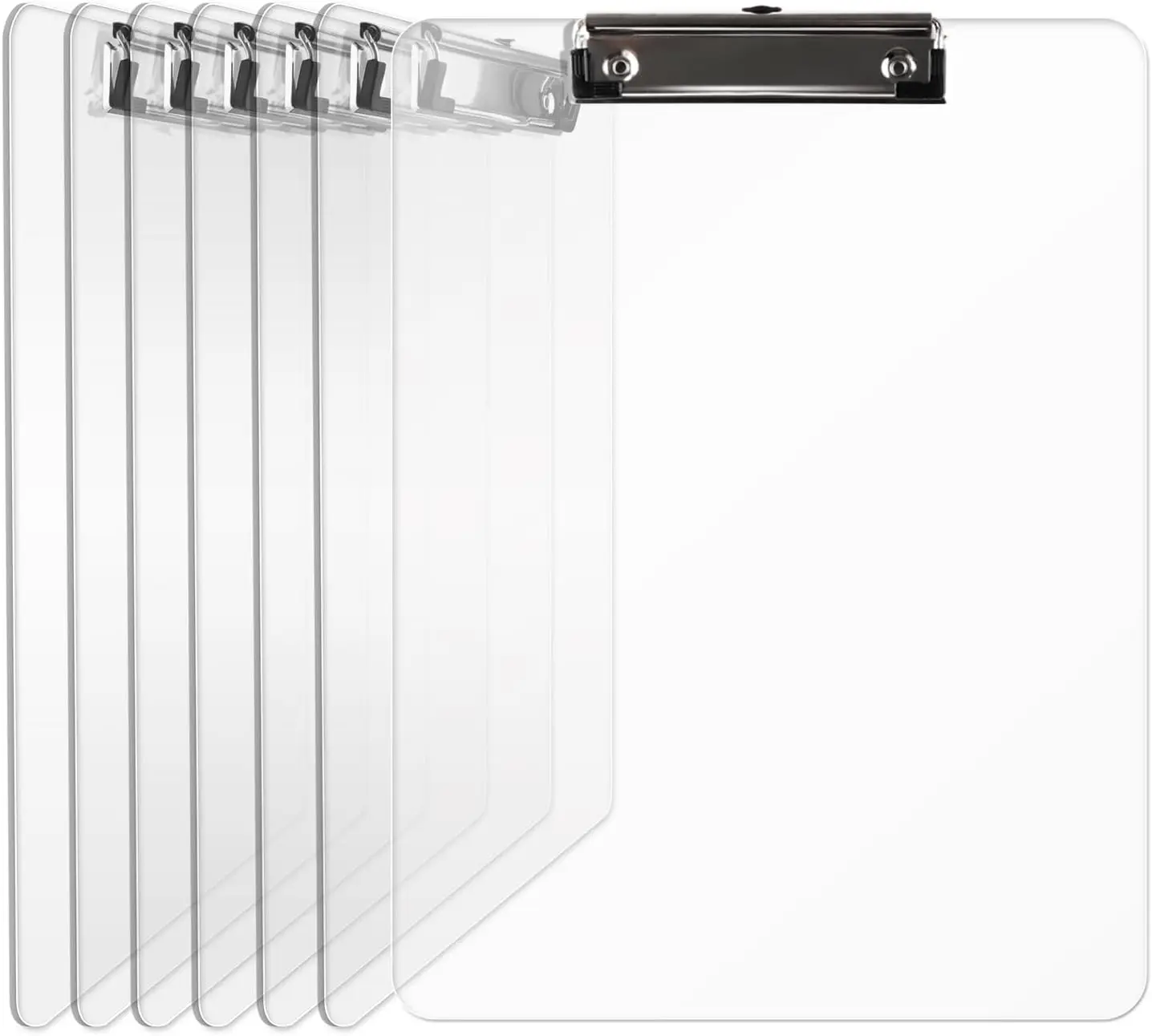 Plastic Clipboards 6-Pack, A4 Acrylic Clear Board 8.5x11 for Classroom, Low Profile Clip, Office & School Supply
Plastic Clipboards 6-Pack, A4 Acrylic Clear Board 8.5x11 for Classroom, Low Profile Clip, Office & School Supply