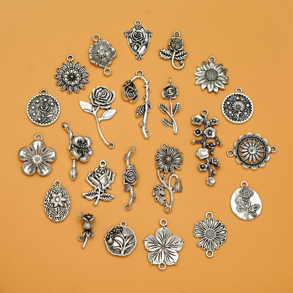 15pcs/lots Vintage Flower Charms Plum Blossom Rose Sunflower Pendants For Diy Jewelry Making Findings Supplies Accessories
15pcs/lots Vintage Flower Charms Plum Blossom Rose Sunflower Pendants For Diy Jewelry Making Findings Supplies Accessories
