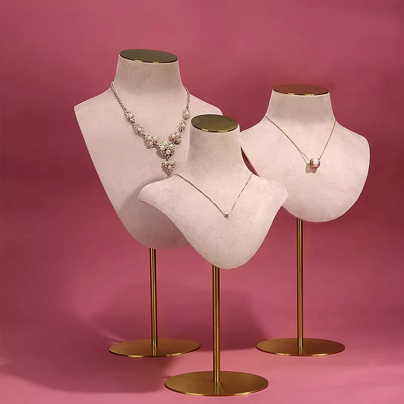 New pink textured leather accessory display stand, necklace model window display stand, jewelry props
New pink textured leather accessory display stand, necklace model window display stand, jewelry props