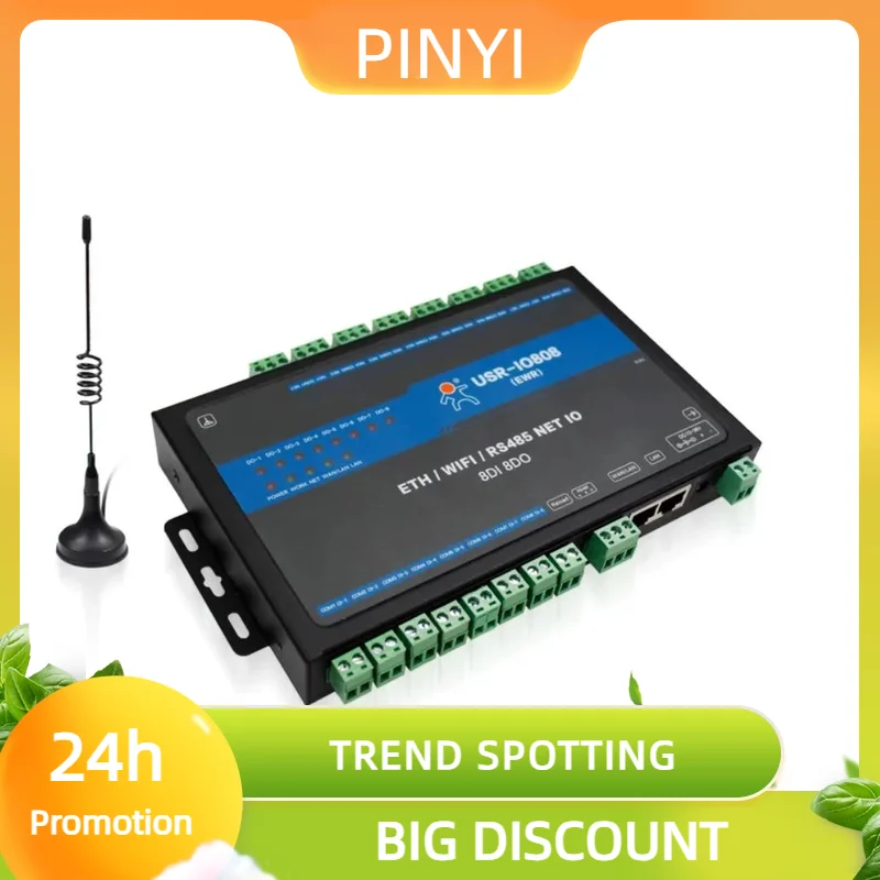 Акция 8 портов RS485 Протокол Modbus RTU/TCP IO808-EWR 8-полосный WIFI Ethernet Сетевой контроллер ввода-вывода с аппаратом Watchdog
Акция 8 портов RS485 Протокол Modbus RTU/TCP IO808-EWR 8-полосный WIFI Ethernet Сетевой контроллер ввода-вывода с аппаратом Watchdog