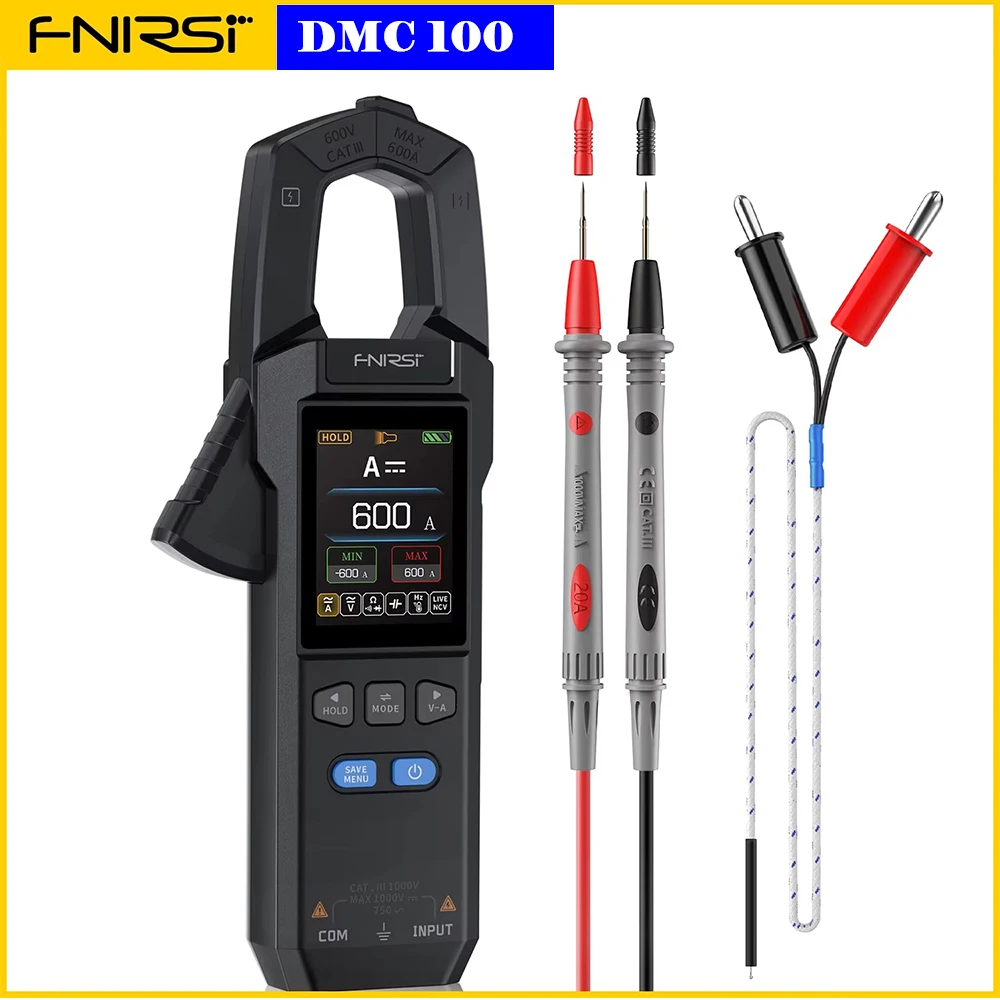 FNIRSI DMC-100 Измерительные клещи постоянного и переменного тока отсчетов цифровой мультиметр тестер 600A тестер ампеметрических клещей NCV инструменты для электриков
FNIRSI DMC-100 Измерительные клещи постоянного и переменного тока отсчетов цифровой мультиметр тестер 600A тестер ампеметрических клещей NCV инструменты для электриков
