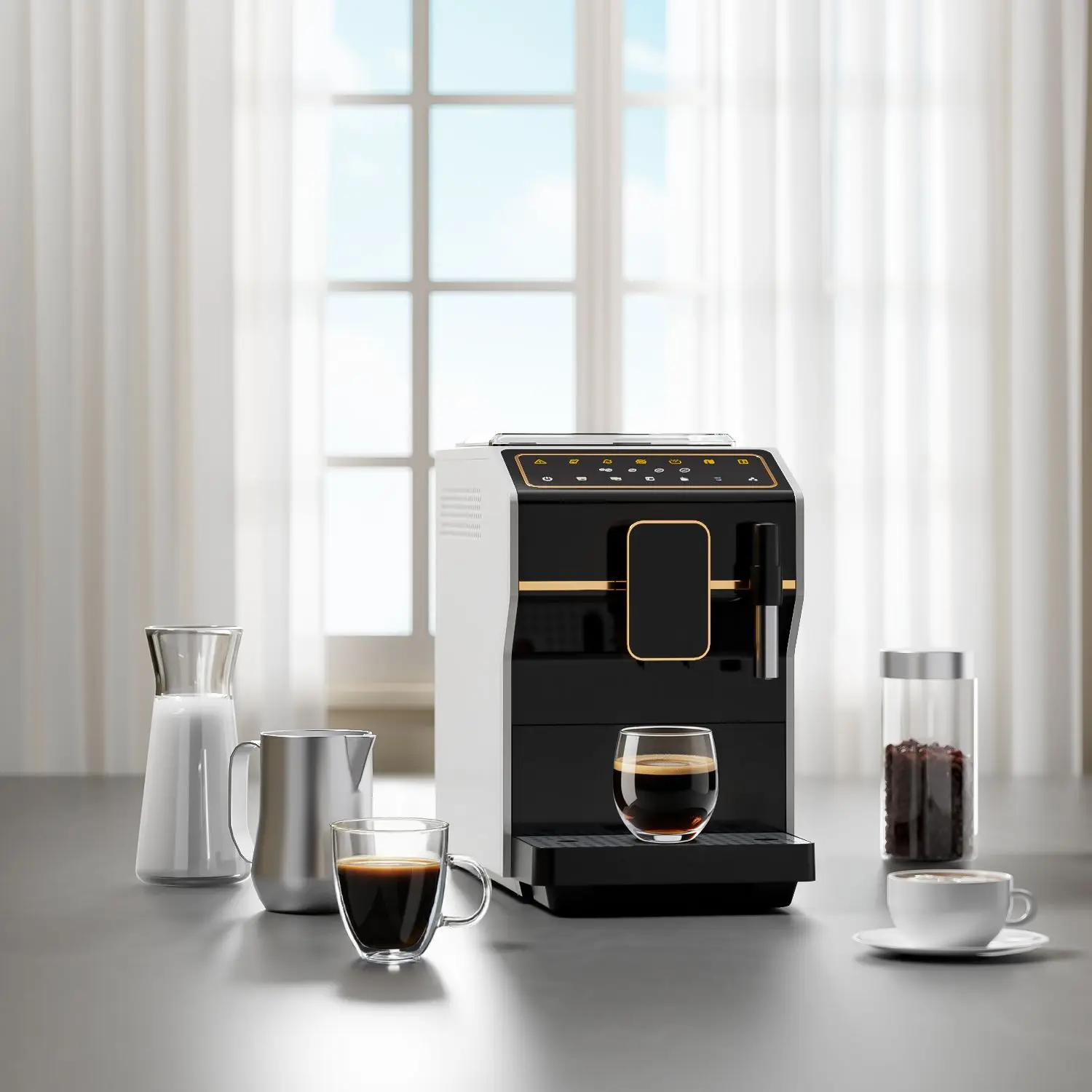 Factory Custom Bean Grinding Coffee Machine Touch Screen Espresso Machine Italy Home Smart Coffee Machine
Factory Custom Bean Grinding Coffee Machine Touch Screen Espresso Machine Italy Home Smart Coffee Machine
