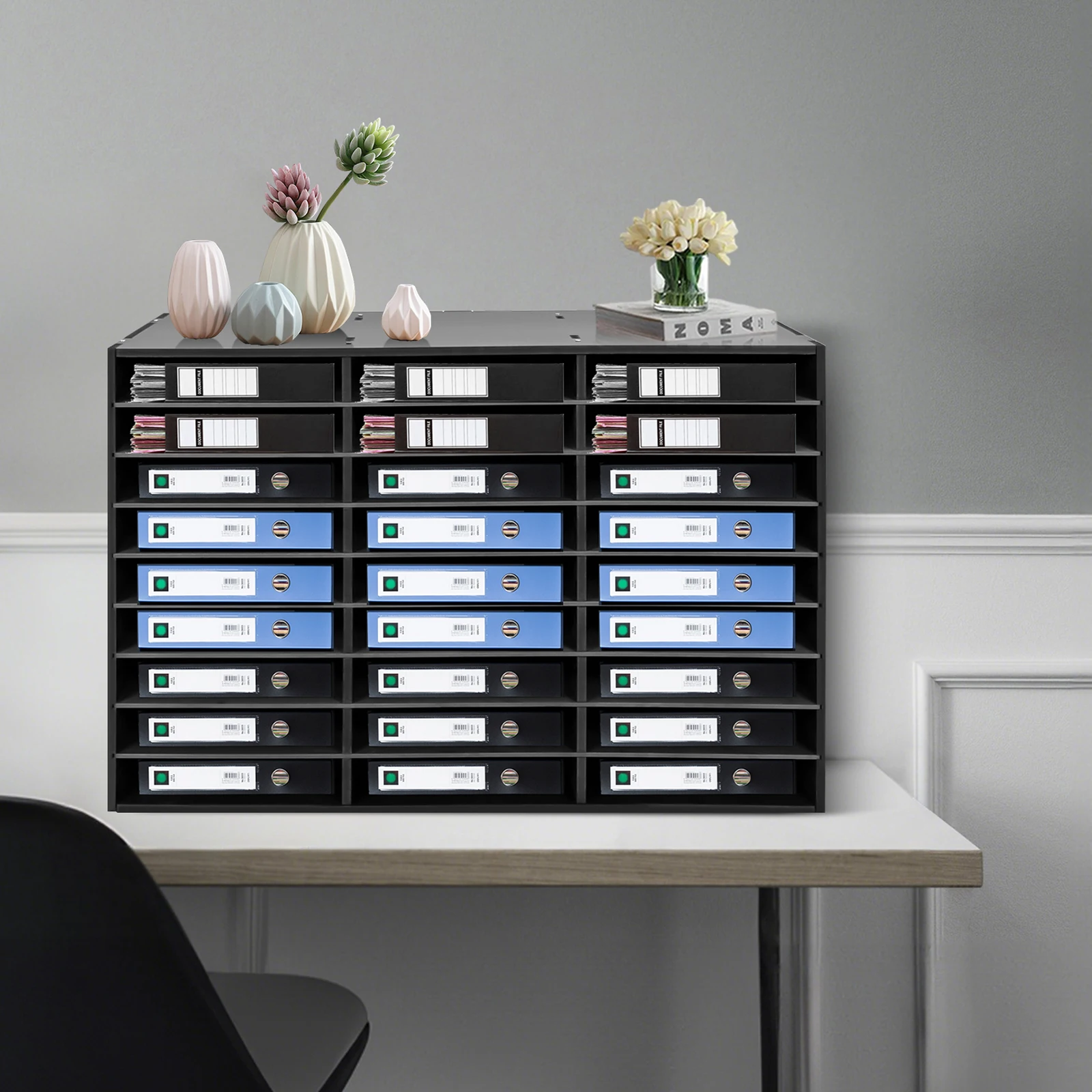 Mail Sorter Organizer, Black Mailbox for Classroom, 27 Compartments Literature Organizer, Desktop File Sorter, Paper Organizer
Mail Sorter Organizer, Black Mailbox for Classroom, 27 Compartments Literature Organizer, Desktop File Sorter, Paper Organizer