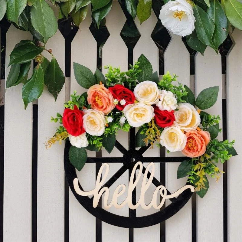 Artificial Summer Wreath Colorful FloweWreath with Hello Wheel for Front Door Farmhouses Garden Wedding Decorations 15UB
Artificial Summer Wreath Colorful FloweWreath with Hello Wheel for Front Door Farmhouses Garden Wedding Decorations 15UB