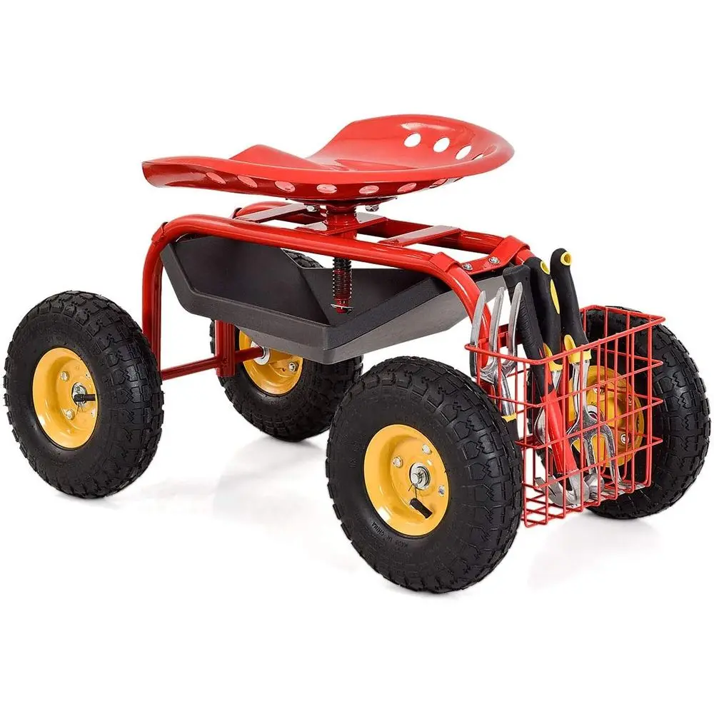 Heavy-Duty Garden Cart with Adjustable Seat and Large Wheels for Outdoor Planting
Heavy-Duty Garden Cart with Adjustable Seat and Large Wheels for Outdoor Planting