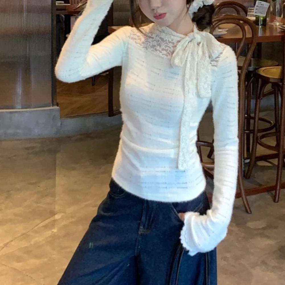 Casual Daily Wear Top Streetwear Fashion Top Lace Bow Top Casual Style Crew Neck For Daily Wear Polyester Fabric
Casual Daily Wear Top Streetwear Fashion Top Lace Bow Top Casual Style Crew Neck For Daily Wear Polyester Fabric