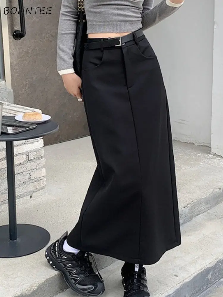 Maxi Skirts Women Vintage Office Lady Belt Streetwear Spring High Waist Casual Korean Style Aesthetic Simple Mujer Clothing 2023
Maxi Skirts Women Vintage Office Lady Belt Streetwear Spring High Waist Casual Korean Style Aesthetic Simple Mujer Clothing 2023