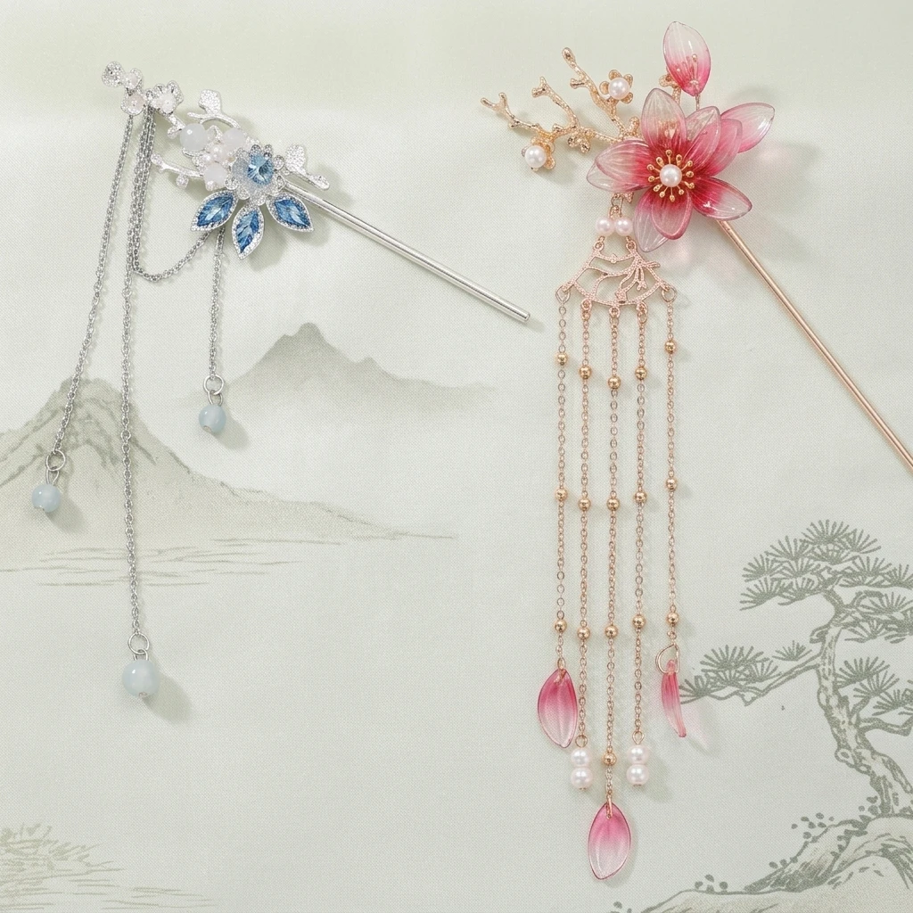 Traditional Hairpin Set Alloy Material For Hanfu Hairstyles
Traditional Hairpin Set Alloy Material For Hanfu Hairstyles