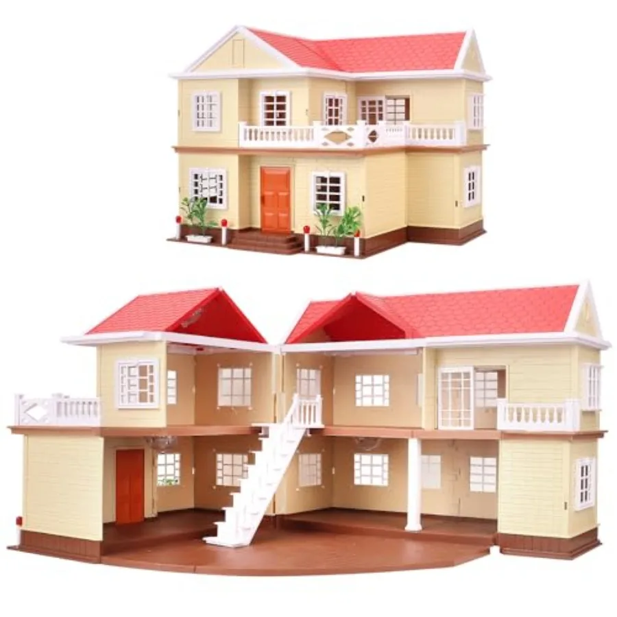 Family Cozy Cabin Doll House Playset: Wooden Furniture Accessories, Natural Wood Tone, Easy-Assembly DIY Cottage for Toddlers'
Family Cozy Cabin Doll House Playset: Wooden Furniture Accessories, Natural Wood Tone, Easy-Assembly DIY Cottage for Toddlers'