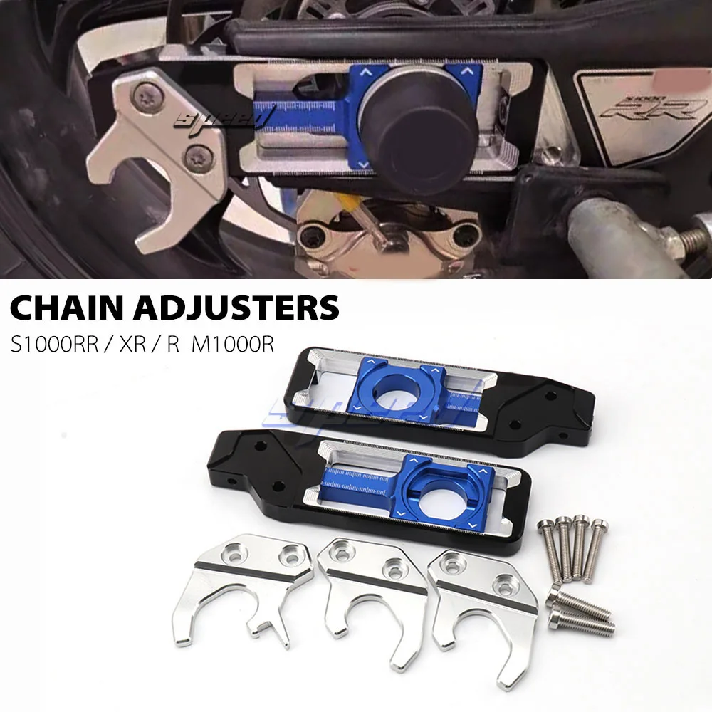 Motorcycle CNC Rear Wheel Chain Adjusters Tensioners With Logo For BMW S1000RR S1000XR S1000R S1000 RR/XR/R M1000R M 1000 R
Motorcycle CNC Rear Wheel Chain Adjusters Tensioners With Logo For BMW S1000RR S1000XR S1000R S1000 RR/XR/R M1000R M 1000 R