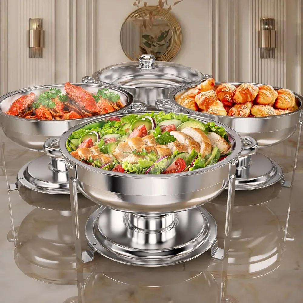 6QT Round Chafing Dish Buffet Set 4 Pack Stainless Steel Food Warmers for Parties Banquets Buffet Servers Heating and Cooling
6QT Round Chafing Dish Buffet Set 4 Pack Stainless Steel Food Warmers for Parties Banquets Buffet Servers Heating and Cooling