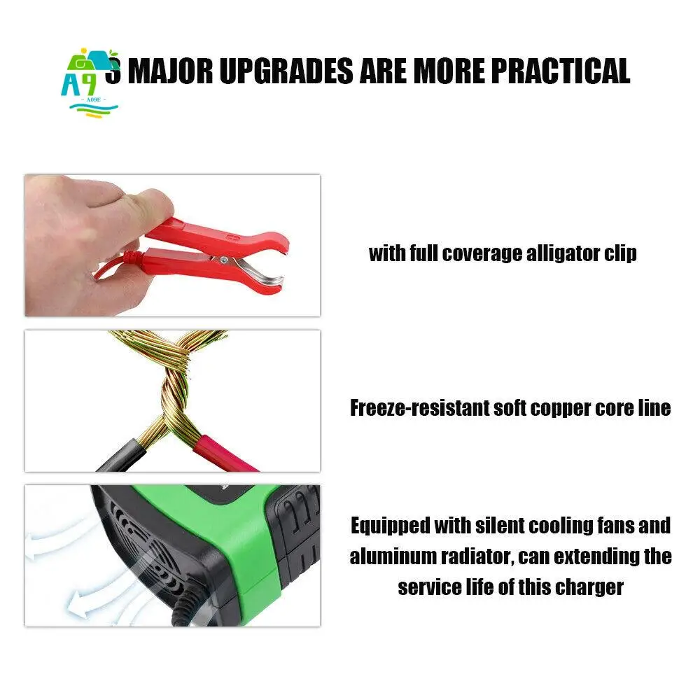 A09E-12V 6A Car Battery Charger Auto Jump Starter Power Bank Booster Maintainer F4H1 Power Full Automatic US Plug
A09E-12V 6A Car Battery Charger Auto Jump Starter Power Bank Booster Maintainer F4H1 Power Full Automatic US Plug