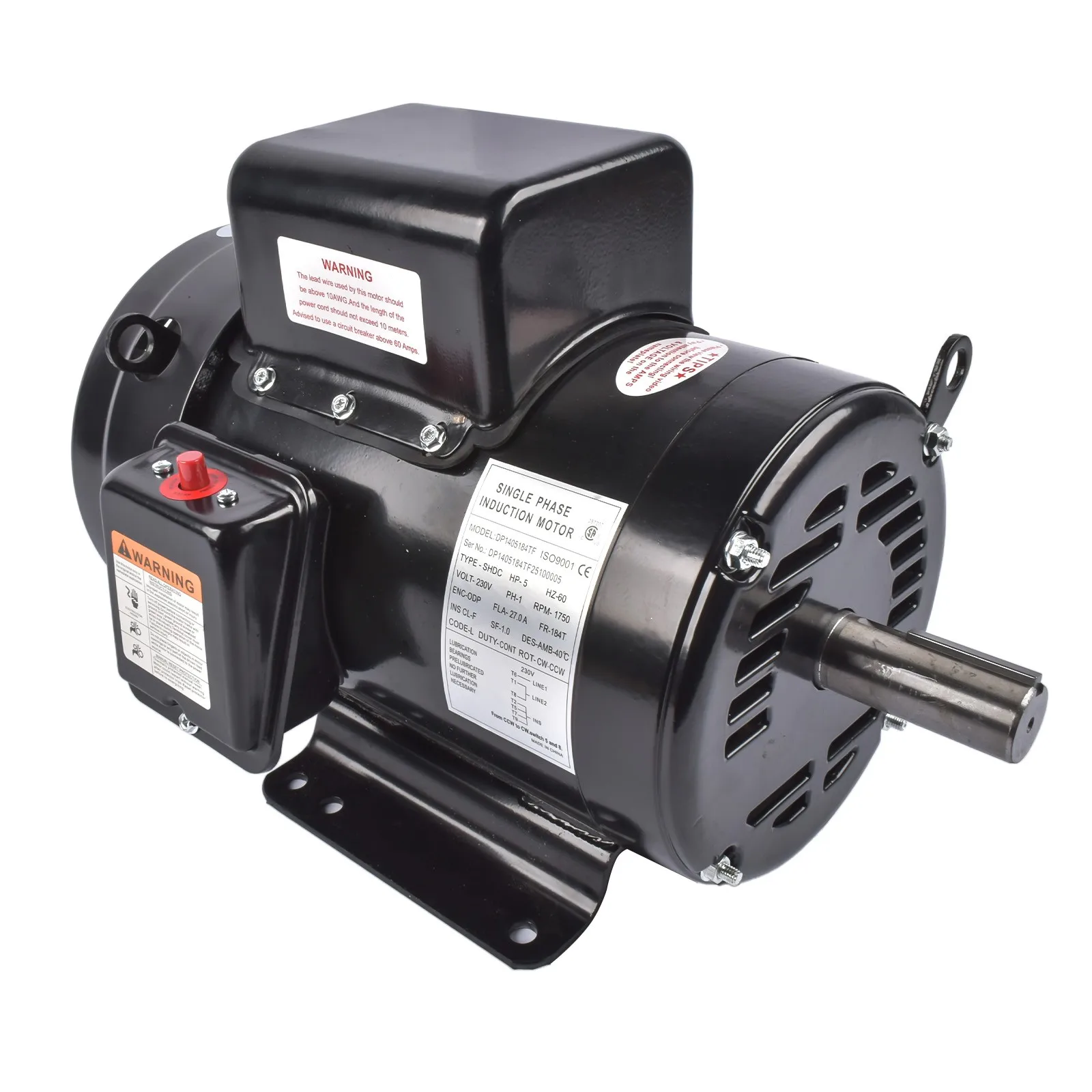 AP02 5 HP Single Phase Industrial Air Compressor Electric Motor 184T Frame 1725 RPM
AP02 5 HP Single Phase Industrial Air Compressor Electric Motor 184T Frame 1725 RPM