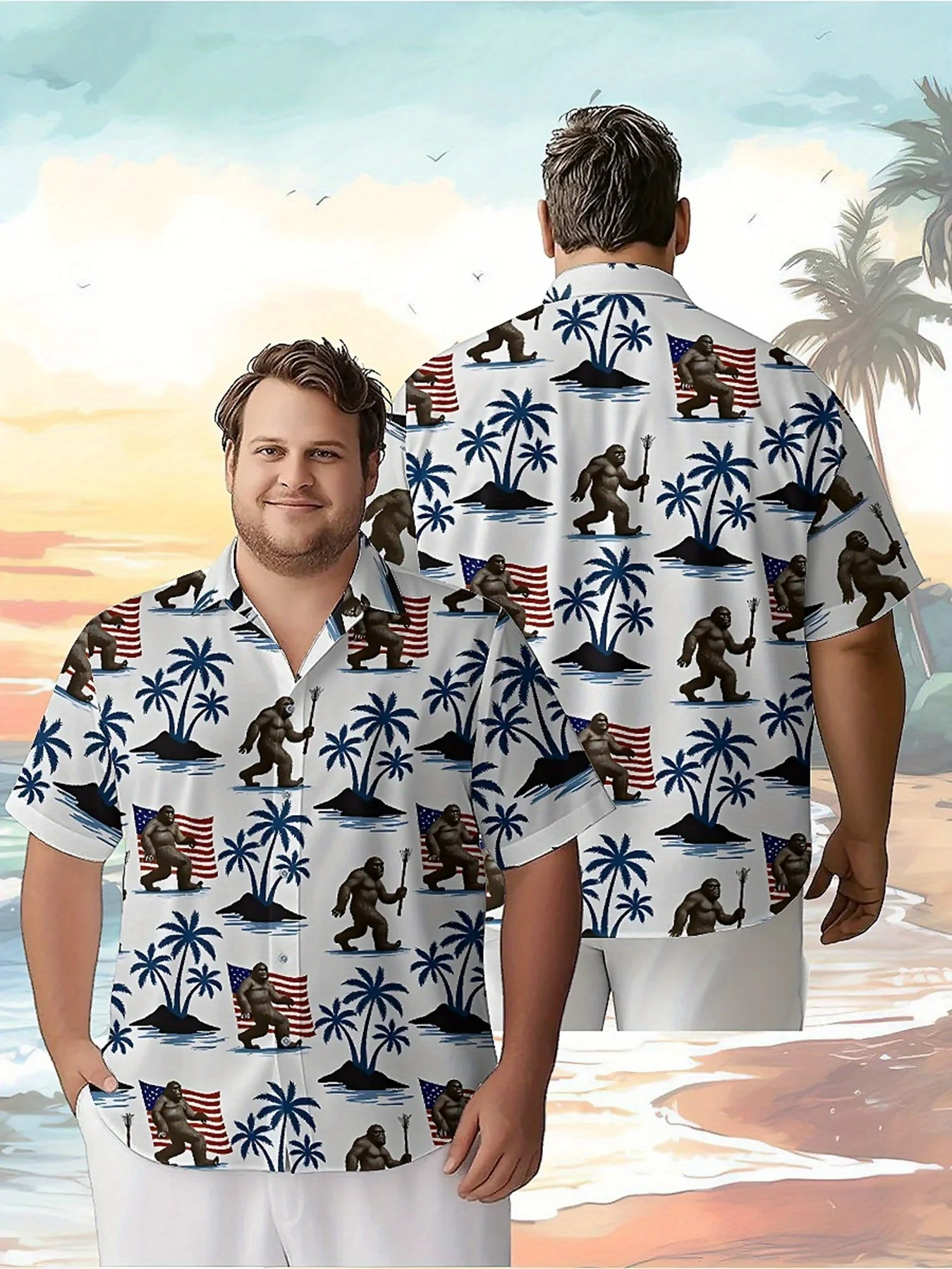 Men's Plus Size Hawaiian Shirts Sasquatch and Palm Trees pattern, Fashionable Aloha Shirt, Summer Casual Top,3D Unisex Clothes
Men's Plus Size Hawaiian Shirts Sasquatch and Palm Trees pattern, Fashionable Aloha Shirt, Summer Casual Top,3D Unisex Clothes