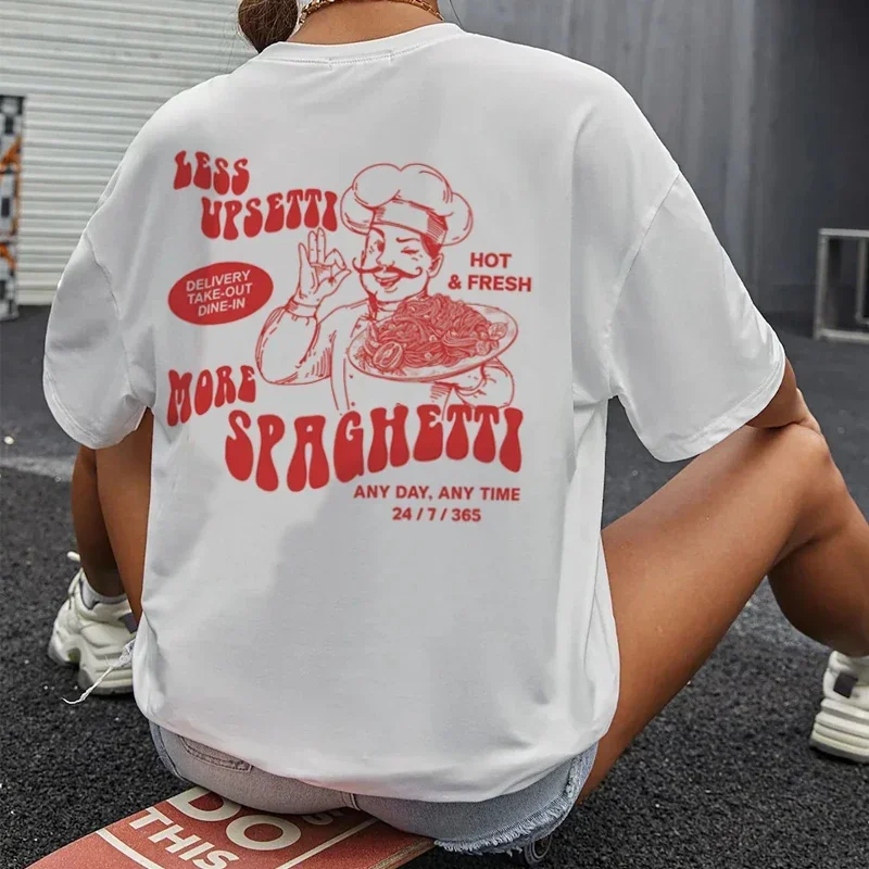 Spaghetti Graphic T-Shirts Funny Retro Pasta Lover T Shirt Cute Italian Food Women Tee Shirt Unisex Vintage Streetwear Tops Gift
Spaghetti Graphic T-Shirts Funny Retro Pasta Lover T Shirt Cute Italian Food Women Tee Shirt Unisex Vintage Streetwear Tops Gift