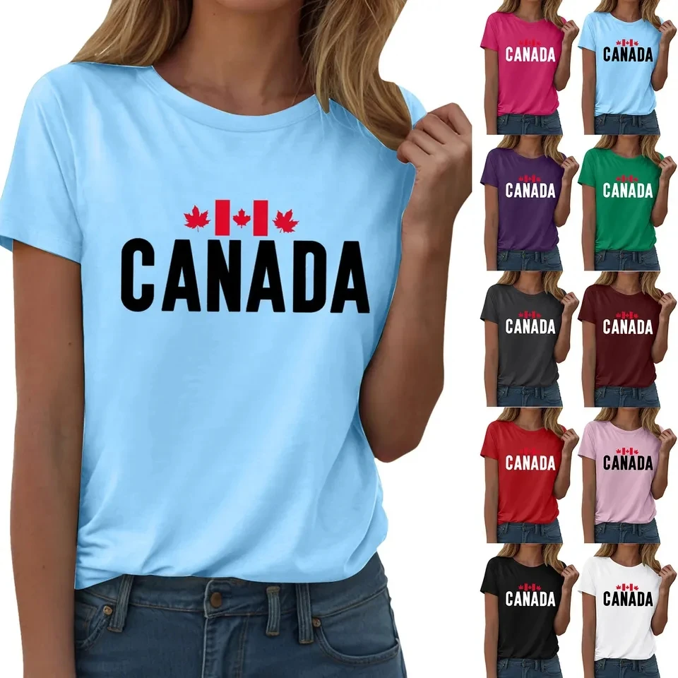 Canadian Independence Day Print T-Shirt For Women Summer Short Sleeve Tee Shirts Canada Day Festival Tops Female Casual Tshirts
Canadian Independence Day Print T-Shirt For Women Summer Short Sleeve Tee Shirts Canada Day Festival Tops Female Casual Tshirts