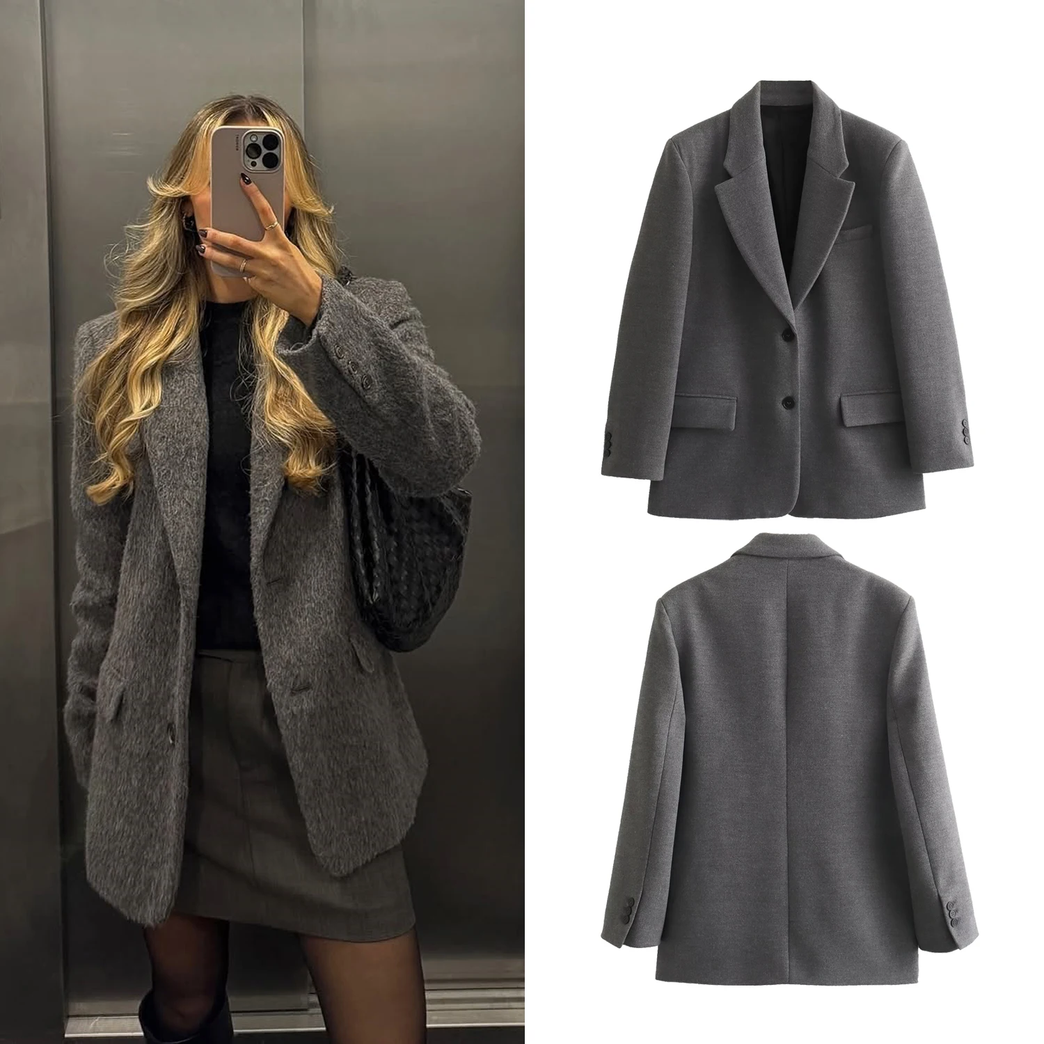 Taop&Za women's 2024 autumn and winter new suit jacket with shoulder pads straight tube commuting temperament long sleeved top
Taop&Za women's 2024 autumn and winter new suit jacket with shoulder pads straight tube commuting temperament long sleeved top