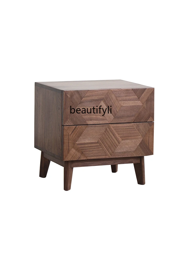 North America Black Walnut Wooden Bedside Table Nordic Bedroom Bedside Cabinet Mosaic Shape Low Cabinet Solid Wooden
North America Black Walnut Wooden Bedside Table Nordic Bedroom Bedside Cabinet Mosaic Shape Low Cabinet Solid Wooden