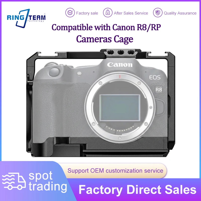 Aluminum Alloy Camera Cage for Canon EOS R8/RP Protective Frame with Built-in Stabilizer Rail Vlog Shooting Rig Accessory
Aluminum Alloy Camera Cage for Canon EOS R8/RP Protective Frame with Built-in Stabilizer Rail Vlog Shooting Rig Accessory