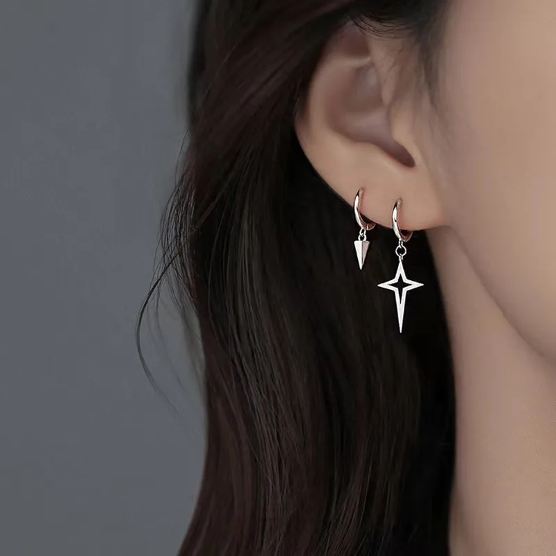Korean Fashion Cross Asymmetric Stars Ear Buckle Drop Earrings for Women Hyperbole Trendy Hip Hop Cone Geometry Jewelry
Korean Fashion Cross Asymmetric Stars Ear Buckle Drop Earrings for Women Hyperbole Trendy Hip Hop Cone Geometry Jewelry