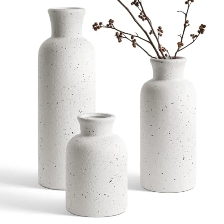 Ceramic Vase Set of 3, Matte Flower Vases for Fresh or Dried Flowers, Modern Farmhouse Home Decor for Coffee Table, Mantel, She
Ceramic Vase Set of 3, Matte Flower Vases for Fresh or Dried Flowers, Modern Farmhouse Home Decor for Coffee Table, Mantel, She