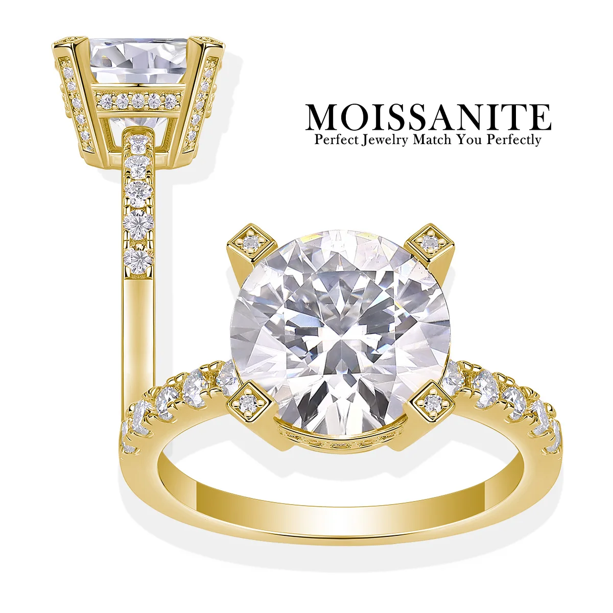 5.48 CTW Moissanite Ring for Women 925 Sterling Silver 18K Gold Plated Elegant Design Engagement Wedding Jewelry GRA Certificate
5.48 CTW Moissanite Ring for Women 925 Sterling Silver 18K Gold Plated Elegant Design Engagement Wedding Jewelry GRA Certificate