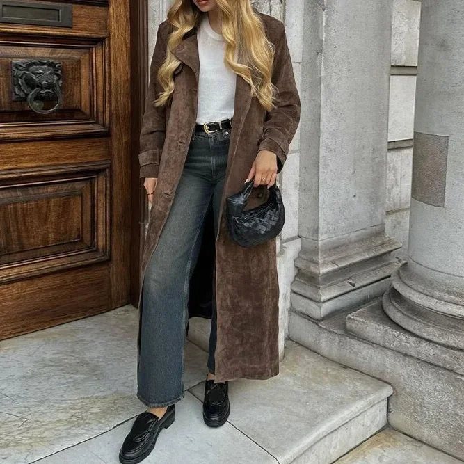 Женские осенне-зимние американские новые ретро элегантные двубортные повседневные коричневые пиджаки женские длинное пальто со шнуровкой на талии для
Женские осенне-зимние американские новые ретро элегантные двубортные повседневные коричневые пиджаки женские длинное пальто со шнуровкой на талии для