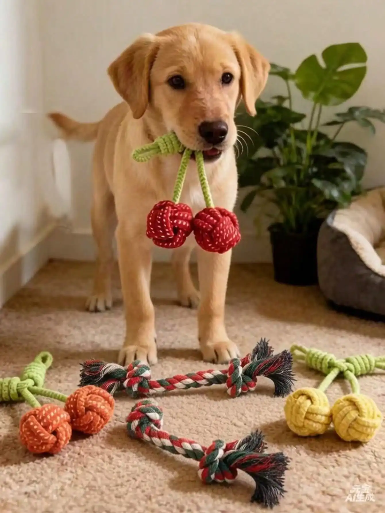 1pc Cute Cherry Dog Chew Toy, Durable Interactive Training Leash Toy, Suitable For Medium And Small Dogs Chewing And Interaction. Multi-Functional Chew Rope, For Indoor And Outdoor Training And Teeth Cleaning, Designed For Heavy Chewers, Suitable For All
1pc Cute Cherry Dog Chew Toy, Durable Interactive Training Leash Toy, Suitable For Medium And Small Dogs Chewing And Interaction. Multi-Functional Chew Rope, For Indoor And Outdoor Training And Teeth Cleaning, Designed For Heavy Chewers, Suitable For All