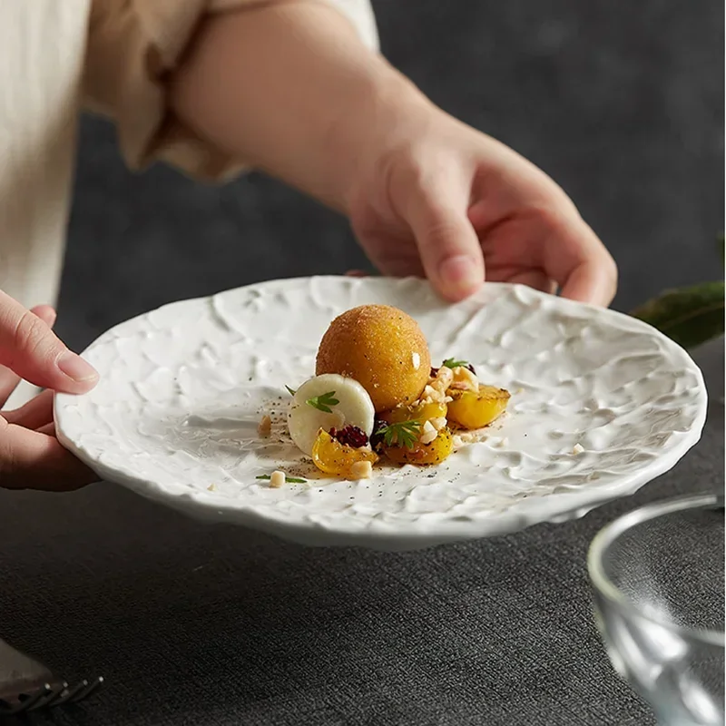 Creative Wrinkled Texture Ceramic Dinner Plate Home Kitchen Tableware Snack Dessert Salad Plate Hotel Restaurant Steak Plates
Creative Wrinkled Texture Ceramic Dinner Plate Home Kitchen Tableware Snack Dessert Salad Plate Hotel Restaurant Steak Plates