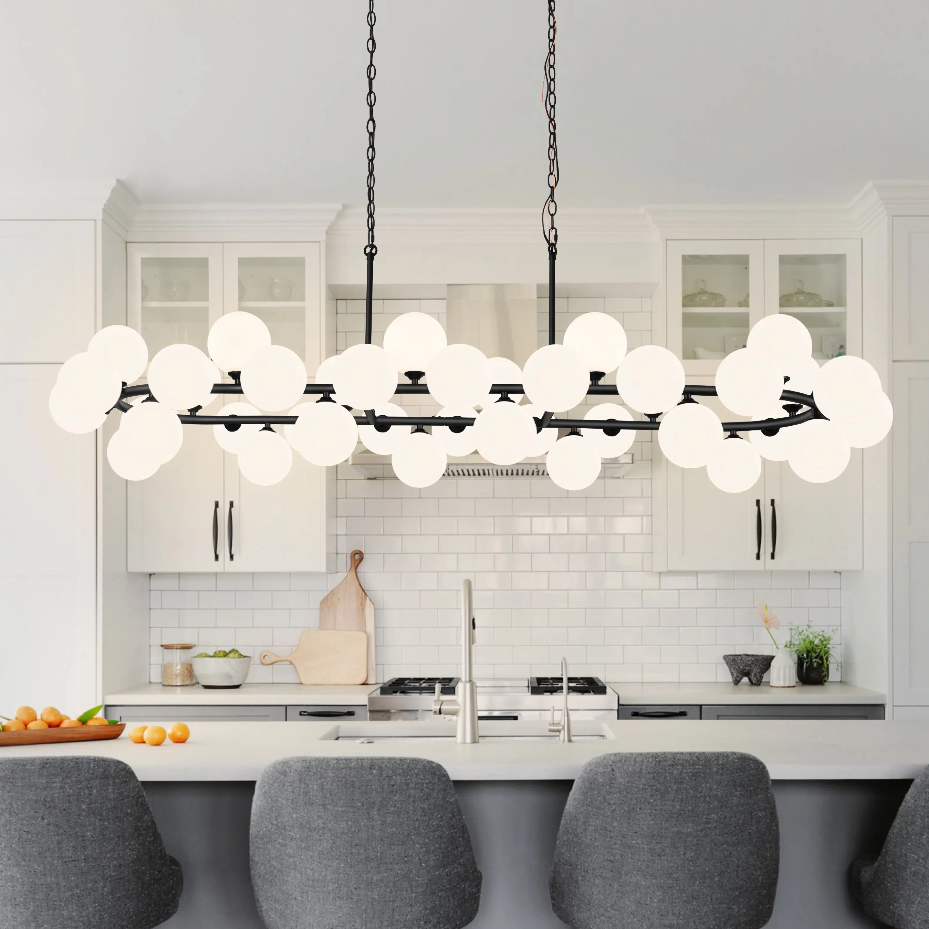 40-Light Oval Dining Room Light Fixture Sputnik Chandeliers With Glass Lampshade Mid Century Chandelier
40-Light Oval Dining Room Light Fixture Sputnik Chandeliers With Glass Lampshade Mid Century Chandelier