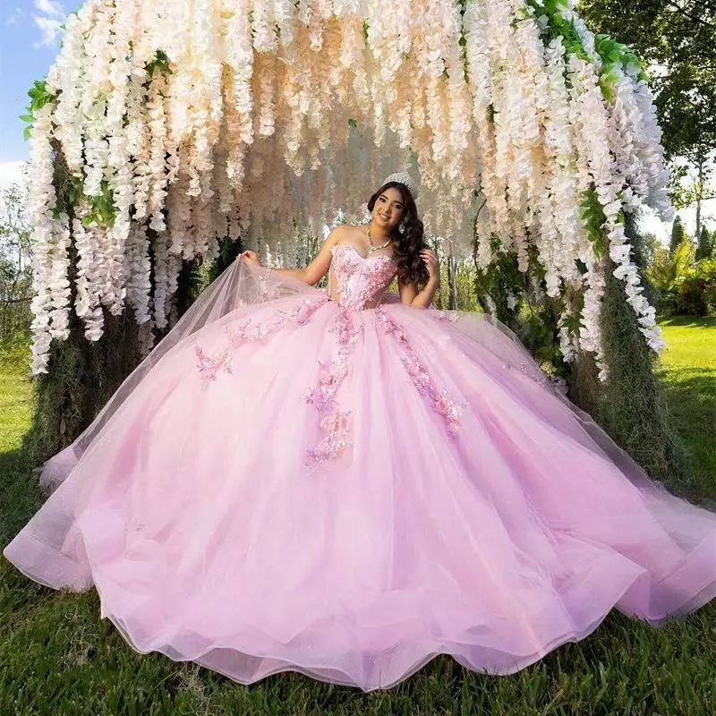 Розовое милое платье Quinceanera по индивидуальному заказу, бальное платье с бисером и 3D цветком, платье на день рождения, женское платье принцессы с бантом Sweet 16
Розовое милое платье Quinceanera по индивидуальному заказу, бальное платье с бисером и 3D цветком, платье на день рождения, женское платье принцессы с бантом Sweet 16