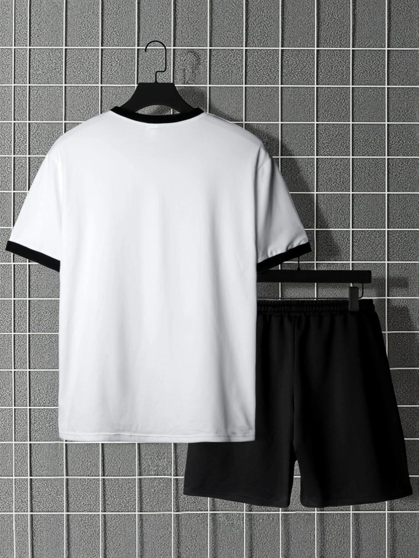 Short Sleeve Shorts Set, White t-shirt and Black Drawstring Shorts Sets, Men's Set
Short Sleeve Shorts Set, White t-shirt and Black Drawstring Shorts Sets, Men's Set