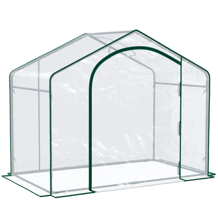 6' x 3' x 5' Portable Walkin Greenhouse PVC Cover Steel Frame Garden Hot House Zipper Door Top Vent for Flowers Vegetables Sap
6' x 3' x 5' Portable Walkin Greenhouse PVC Cover Steel Frame Garden Hot House Zipper Door Top Vent for Flowers Vegetables Sap