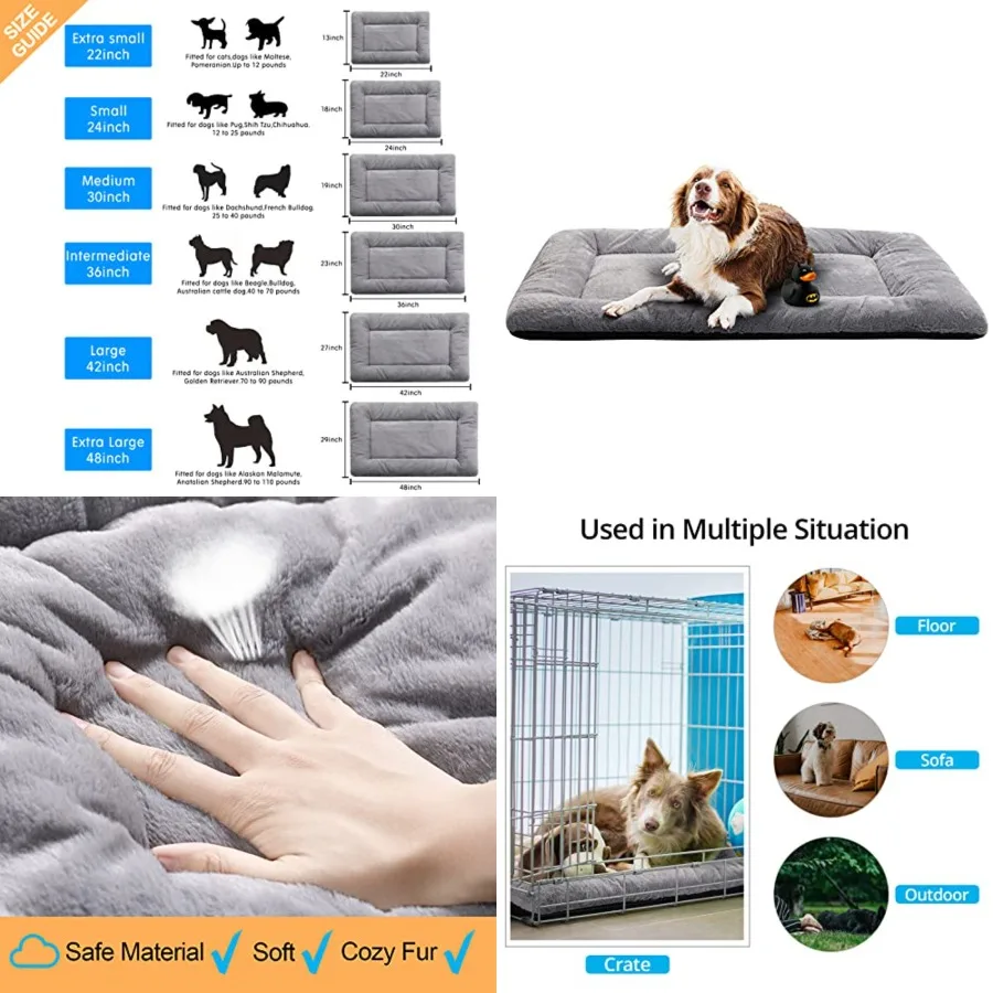 Dog Beds Crate Pad for Extra Large Dogs Fit Metal Crates, Ultra Soft Bed Washable and Anti-Slip Kennel Cozy Sleeping Mat, 48inc
Dog Beds Crate Pad for Extra Large Dogs Fit Metal Crates, Ultra Soft Bed Washable and Anti-Slip Kennel Cozy Sleeping Mat, 48inc