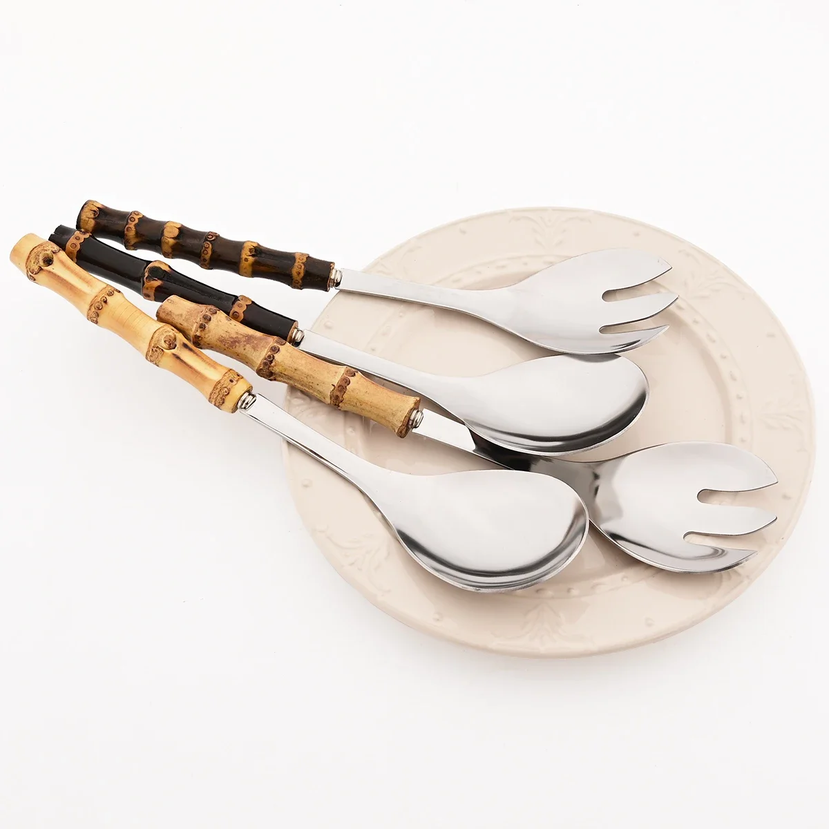 2/4pcs Salad Fork Spoon Cutlery Set Black Bamboo Handle Dinnerware Set Mirror Stainless Steel Flatware Western Kitchen Tableware
2/4pcs Salad Fork Spoon Cutlery Set Black Bamboo Handle Dinnerware Set Mirror Stainless Steel Flatware Western Kitchen Tableware