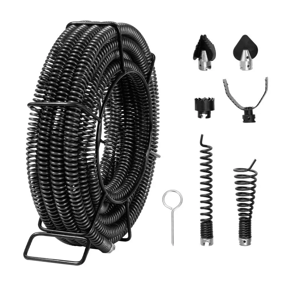 Professional Drain Cleaning Cable 45FT 7/8 Inch 6 Cutters for 0 .8-5.9 Inch Pipes Sewer Drain Auger Cable for sink Floor Drain
Professional Drain Cleaning Cable 45FT 7/8 Inch 6 Cutters for 0 .8-5.9 Inch Pipes Sewer Drain Auger Cable for sink Floor Drain