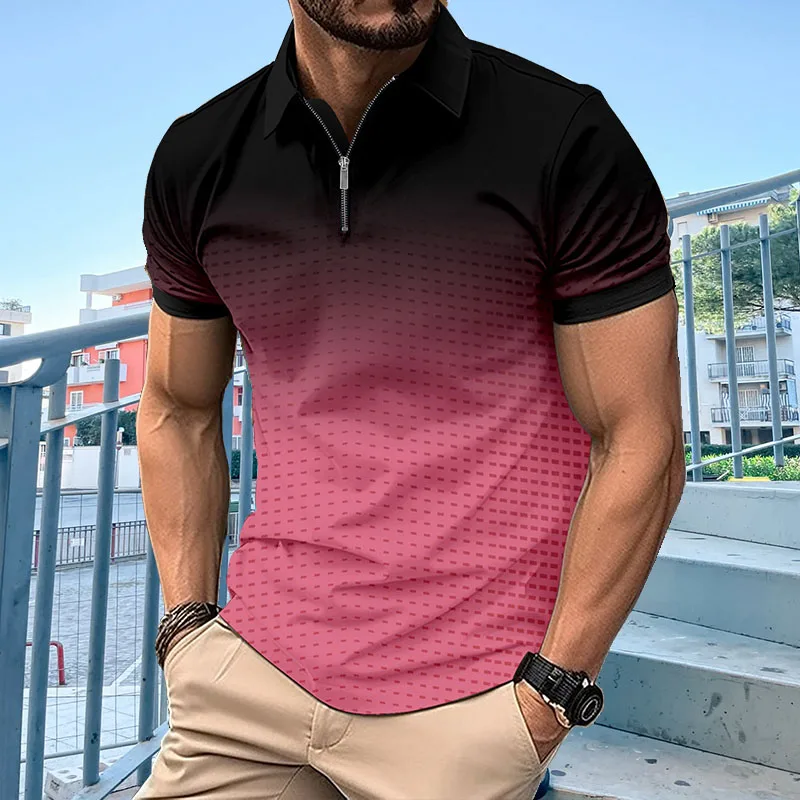 Summer Golf Fashion T-shirt Zipper POLO Shirt Casual Short Sleeve Summer Casual Men's Clothing European Size
Summer Golf Fashion T-shirt Zipper POLO Shirt Casual Short Sleeve Summer Casual Men's Clothing European Size